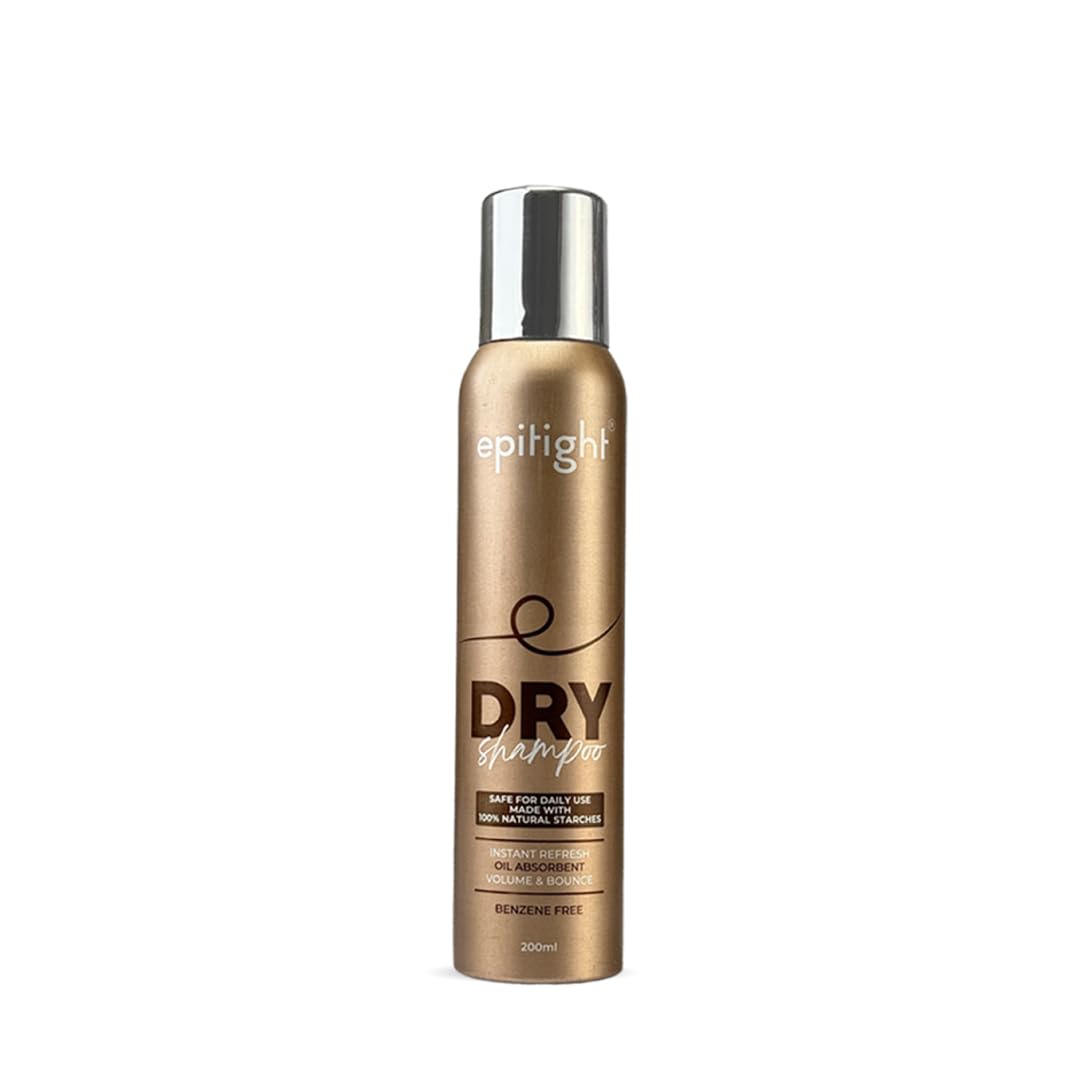 Epitight Dry Shampoo | 100% Natural Ingredients Like Rice Starch | Instantly Refresh & Add Volume | Reduces Dandruff | All Hair Types | 200ml