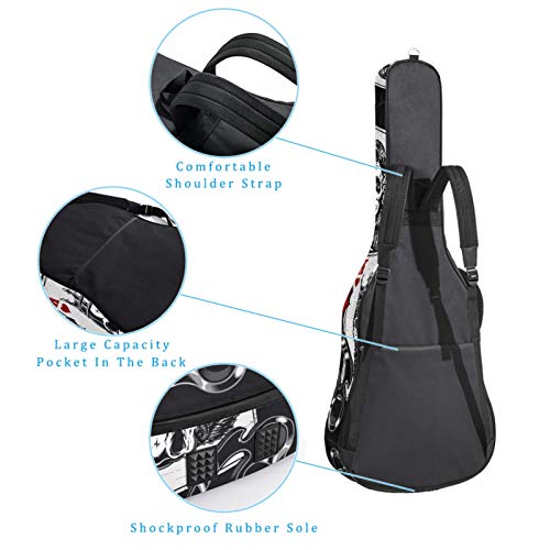 Housse pour Guitare Acoustique Chapeau de crâne Sac pour guitare électrique 10mm rembourré Housse pour Guitare classique… - Les Beatles, Paul McCartney, John Lennon, RIngo Starr, George Harrison Housse pour Guitare Acoustique Chapeau de crâne Sac pour guitare électrique 10mm rembourré Housse pour Guitare classique… – Image 4