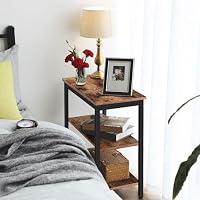 HOOBRO End Table, Simple Rustic Side Table with 3-Tier Storage Shelf, Narrow Nightstand for Small Spaces, for Living Room, Bedroom,Easy Assembly, Industrial Design, Rustic Brown and Black BF14BZ01 — image 6