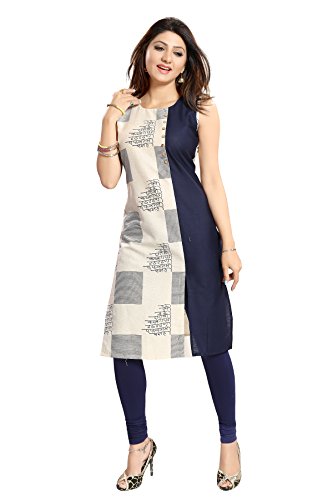 ALC Creation Women's Cotton Straight Kurta (ALC4094_Blue_X-Large_Blue_XL)