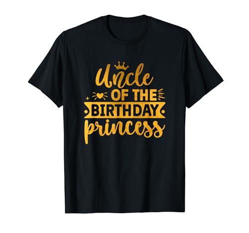 Uncle Of The Birthday Princess Funny Women B-Day Girl Team T-Shirt