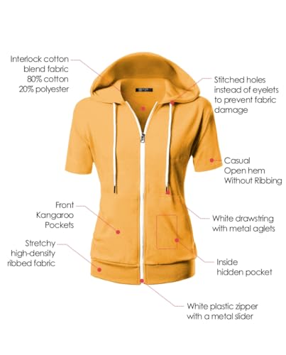 Image of GIVON Basic Lightweight Zip-Up Hoodie Long Sleeve Thin Jacket for Women with Plus Size