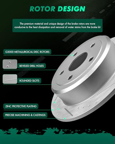 Image of SCITOO Rear Brake Rotors 2x Drilled & Slotted Brakes Rotors:53041