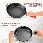 NutriChef 10 Inch Cast Iron Skillet with Lid - Pre-Seasoned Small Fry Pan with Side Drip Spout and Silicone Handle - Image 5