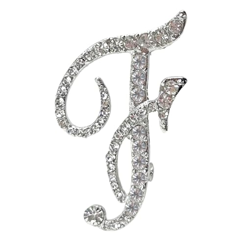 Image of Rhinestone Initial Brooch Pin for Women, Alphabet Gold Letter Brooch A-Z with Crystal, Metal Pin for Hat Bag Dress Suit Accessory for Men