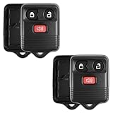 KeylessOption Just the Case Keyless Entry Remote Key Fob Shell Replacement - Black (Pack of 2)