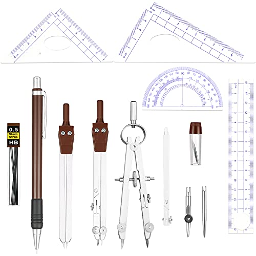 Kit de géométrie mathématique complet avec règles et rapporteurs pour architectes - 5