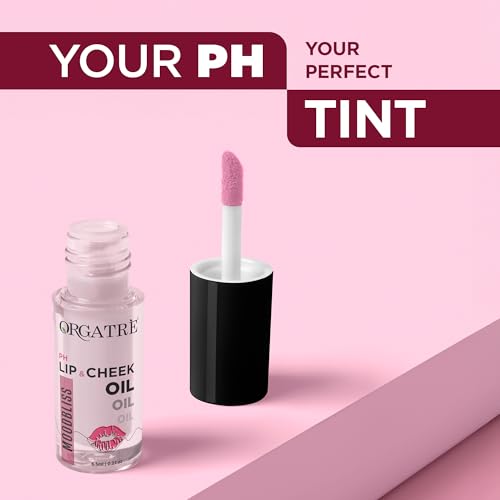 Image of Orgatre Moisturizing Lip Tint Oil (6.5ml) | pH Reactive Lip Oils with Natural, Glossy Pink Finish | Long-Lasting And Non-Sticky Liptint Infused with Olive Oil & Vitamin E | Formulated for Young Skin