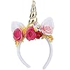 Boland 04288 – haarband Rosy Unicorn, meerkleurig, met bloemen, carnaval, themafeest, vrijgezellenfeest