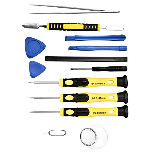 Cellphone Repair Tool Kit for iPhone 4, 5, 5S, 5C, 6, 6S, 7, 8, 8 Plus, iPad, iPod, Samsung Galaxy, Note/Precision Screwdriver Opening Pry Tools Fix iPhone Screen, Battery by NIDAYE