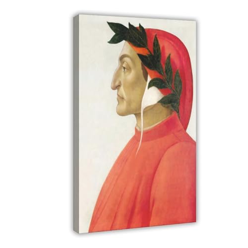 Impression sur toile Dante Alighieri : portrait déco salon et bureau 20x30 cm