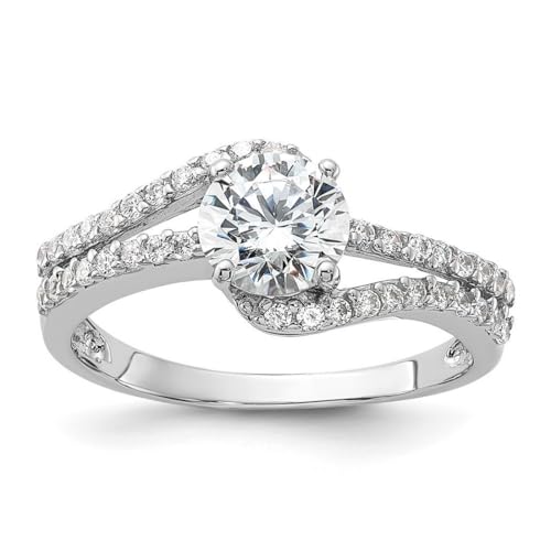 Bague argent 925 zircone cubique imitation diamant femme taille 6