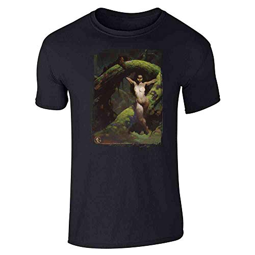 Cat Girl by Frank Frazetta Art Black M Graphic Tee T-Shirt for Men