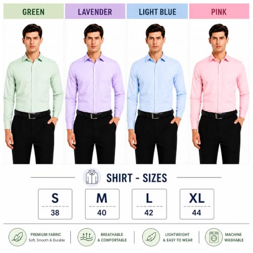 Image of Men's Solid Formal Shirt | Premium Cotton Rich Full Sleeves Shirt | Comfort Fit Office Wear Shirt with Single Chest Pocket | Stylish Casual & Formal Shirt for Men