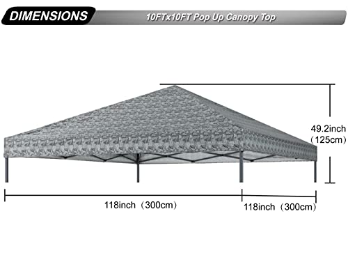 Image of ABCCANOPY Replacement Canopy Top for Pop Up Tent 10x10 Prismatic Black
