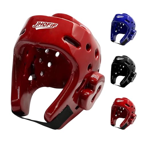 JHOFIF Kids & Adults Boxing Helmet, Martial Arts Sparring Headgear for Karate, Kickboxing, Taekwondo & MMA Training/Competition - Waterproof and Breathable, Adjustable Velcro Strap, 3 Colors