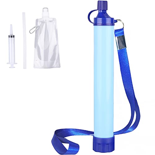 Camping Water Filter Personal Water Purification Straw Portable Outdoor Survival Purification Kit, 0.01 Micron Emergency Gear for Hiking, Travel and Emergency Preparedness