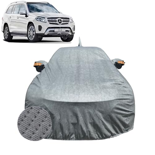 Image of Car Cover for Mercedes-Benz GLS 350 (2016-2020) | 100% Waterproof Cover with Reflective Mirror Pockets | Dustproof, Scratchproof, Heatproof GLS 350 Car Cover |Soft Cotton Lining| Grey
