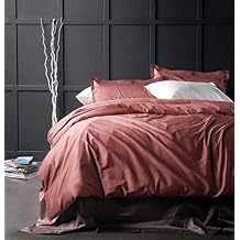 Solid Color Egyptian Cotton Duvet Cover Luxury Bedding Set High Thread Count Long Staple Sateen Weave Silky Soft Breathable Pima Quality Bed Linen Dusty Cedar, King