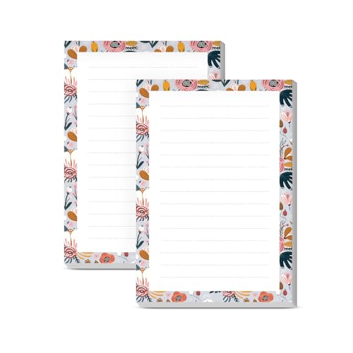 SXboxing Sticky Notes 4X6 Inches, 2 Pack Large Cute Self-Stick Pads, Bright Funny Memo Pads Easy to Stick for Home, Office Blue Boho Flowers