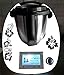 Aufkleber passend für Thermomix TM 5, TM 6, TM 31 Hibiskus Ranken
