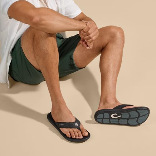 Image of OLUKAI Pili Men's Leather Sandals, Sleek & Versatile Design, Comfortable & Waterproof Straps, Arch Support & Everyday Wear