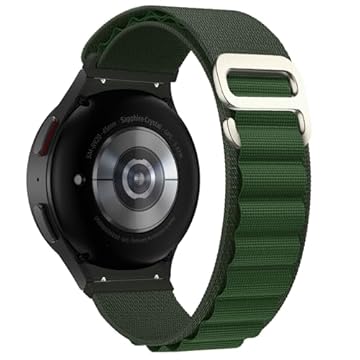 Pulseira NSmart em nylon style Trail e Alpinist compativel com Galaxy Watch 7 - Galaxy Watch 6 - Galaxy Watch 6 Classic - Galaxy Watch 5 - Galaxy Watch 5 Pro - Galaxy Watch 4 Classic (Único, Verde Militar)