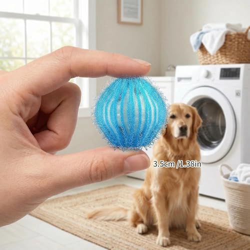 Image of Pet Hair Remover for Laundry, Washing Machine Hair Catcher, Dryer Balls for Clothing Dog Cat Pet Fur Remover (Orange+Blue) (12, Blue)