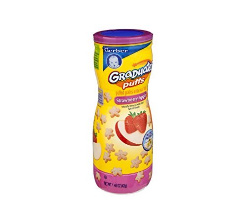 Gerber Graduates Up-Age Strawberry Apple Puff Snack, 1.48 Ounce - 6 per case.