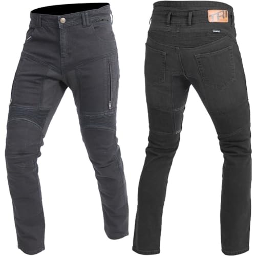 Trilobite Parado Black Monolayer Slim - Pantalones vaqueros para moto, color negro, talla 38/34