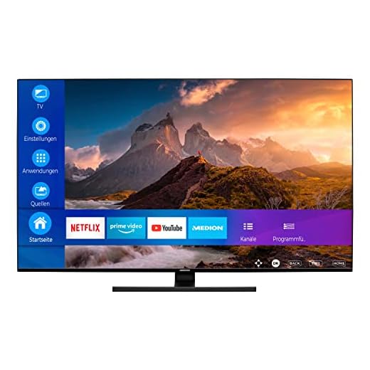 MEDION X15594 138,8 cm (55 Zoll) QLED Fernseher (UHD Smart-TV, 4K Ultra HD, Dolby Vision HDR, Dolby Atmos, HDMI 2.1, Netflix, Prime Video, MEMC, Micro Dimming, Triple Tuner, PVR, Bluetooth)