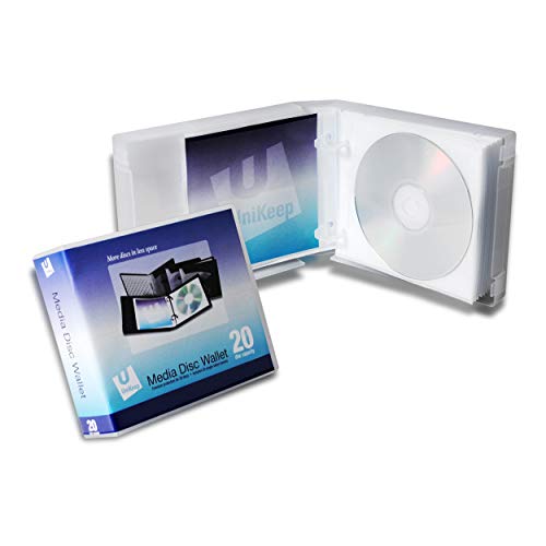 Clear UniKeep Disc 20 CD/DVD Wallet with 20 Disc Pages in Each Wallet - Pack of 3 Disc Wallets with Pages