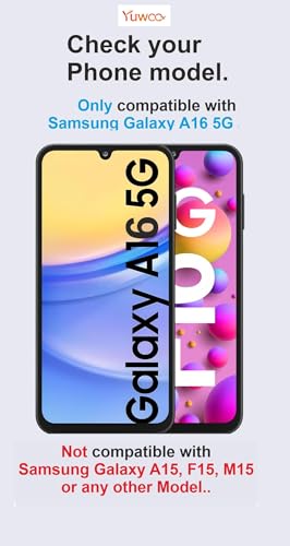 Image of YUWOO Back Cover for Samsung Galaxy A16 5G |Shockproof Cover|Military Grade Protection|Camera Slider for Protection Back Cover for Samsung Galaxy A16 5G (Black)