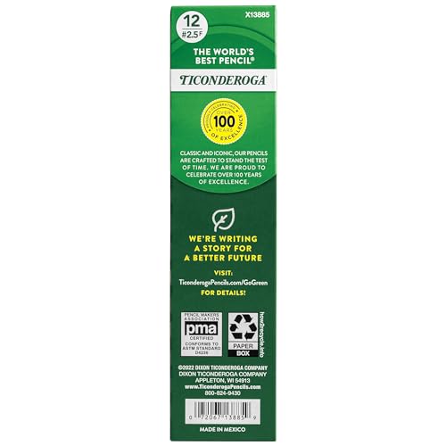 Image of Ticonderoga Wood-Cased Pencils, Unsharpened, #2.5 F Medium, Yellow, 12 Count