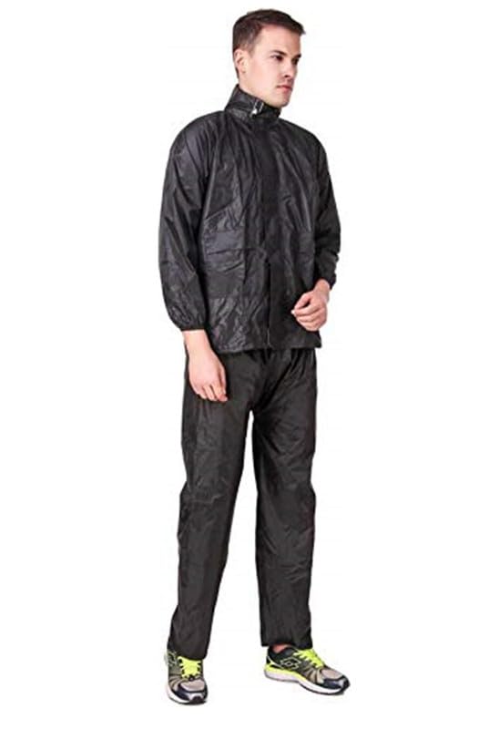 Unisex Black Solid Raincoat|Rainsuit|Barsaati with top, Bottom, Cap and Cover-image-12