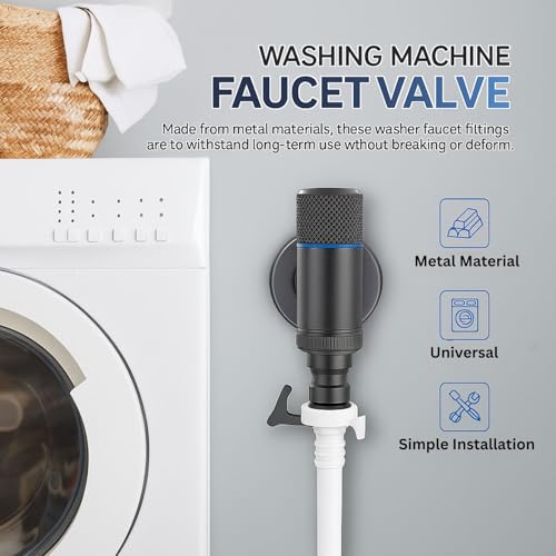 Image of Washing Machine Faucet, Water Spigot with Hose Handle, Washing Machine Tap Dishwasher Angle Valve Laundry Tap(Grey)