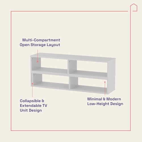 Image of Wakefit Gridis Engineered Wood TV Unit - Frosty White