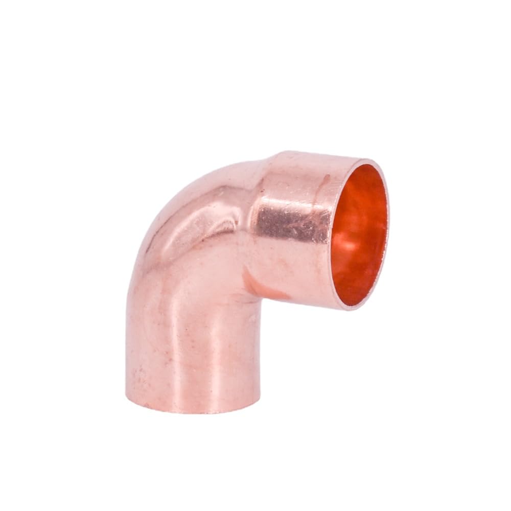 Codo de 90 grados de cobre con extremo macho de 1/2", 5/8", 3/4", 7/8", 1", 16, 19, 22, 28, 35, 42, 54, 67 y 76 mm for aire acondicionado.(76mm Wall 2.0mm)