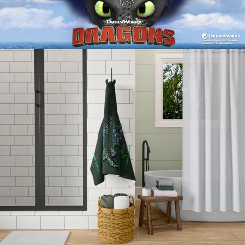 Image of How to Train Your Dragon Toothless Super Soft Bath /Pool /Beach Soft Cotton Terry Hooded Towel Wrap, 24 in x 50 in, (Officially Licensed Product) by Franco
