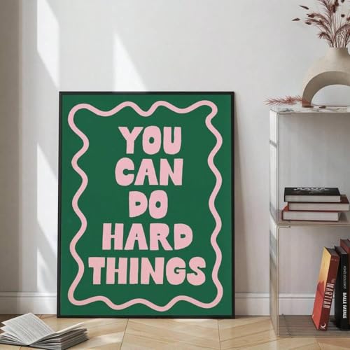 Cadre You Can Do Hard Things grand tableau rose et vert 80x140 - 3