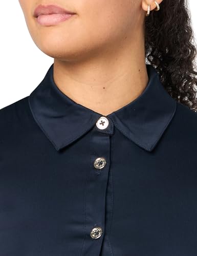 Image of Tommy Hilfiger Women's Sleeveless Collared Front Button A-line Midi Dress