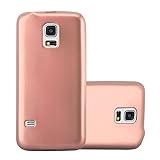 Cadorabo Hülle kompatibel mit Samsung Galaxy S5 Mini S5 Mini DUOS Schutzhülle TPU Silikon Hülle Metallic Design Slim Kratzfest Gummi mit R&umschutz Hülle Hülle für Galaxy S5 Mini S5 Mini DUOS in Rosa