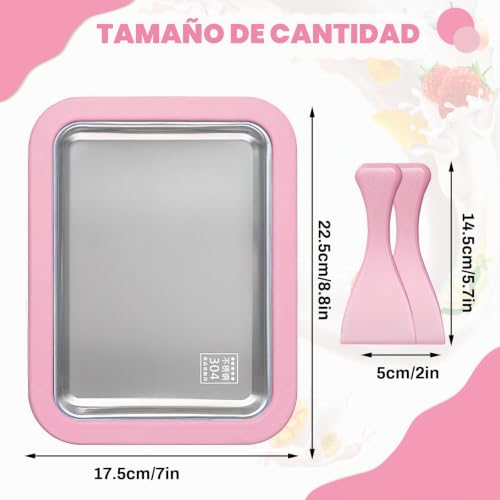 Miniatura 2 de Shyllin Heladeras Hacer Helado, Maquina Hacer Helados, Heladera Instantánea Con 2 Espátulas, Ice Cream Rolls Maker Machine, Máquina Para Hacer Rollos De Helado, Placa De Hielo Helado Pink