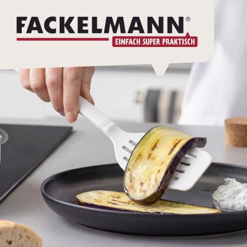 Foto von FACKELMANN 24284 Schlitzwender Blanca, Küchenhelfer aus Kunststoff, Pfannenwender für beschichtete Töpfe und Pfannen (Farbe: Weiß), Menge: 1 Stück 26.5