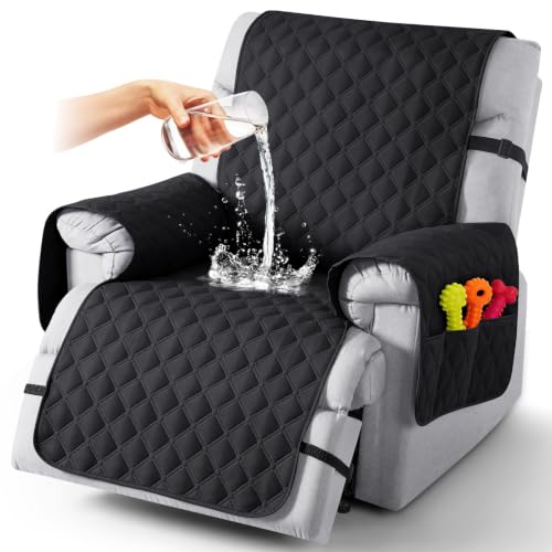 Image of TAOCOCO 100% Waterproof Recliner Chair Covers Reversible 28 inch, Black