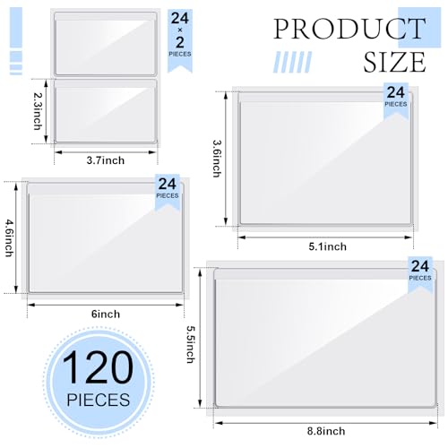 Seewey 120 Pcs Clear Adhesive Pockets for Planners 4 Sizes by SEEWEY - Image 4
