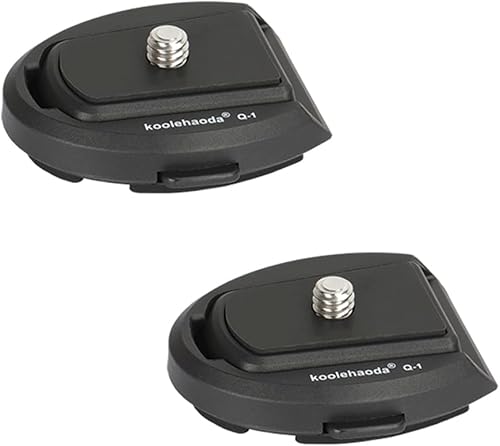 koolehaoda Accesorio de placa de liberación rápida, 2 piezas, placa QR compacta con tornillo de 14 pulgadas, compatible con trípodemonopiepalo