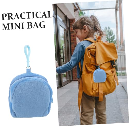FRCOLOR Cute Plush Purse and Keychain Pouch for Boys and Girls Candy Backpack Pendant Organizer for Earbuds and Small Accessories Soft Plush Material3