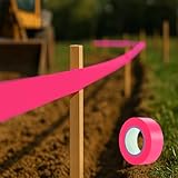 25mm×98.4FT Colorful Safety Warning Tapes – Masking Tape for Outdoor, Boundaries and Hazardous Areas Marking, Pink