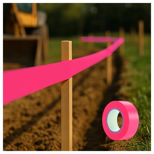 25mm×98.4FT Colorful Safety Warning Tapes – Masking Tape for Outdoor, Boundaries and Hazardous Areas Marking, Pink